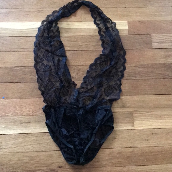 NEW plunge lingerie bodysuit lace black Cutout - Picture 2 of 4
